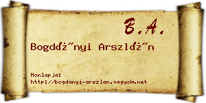 Bogdányi Arszlán névjegykártya